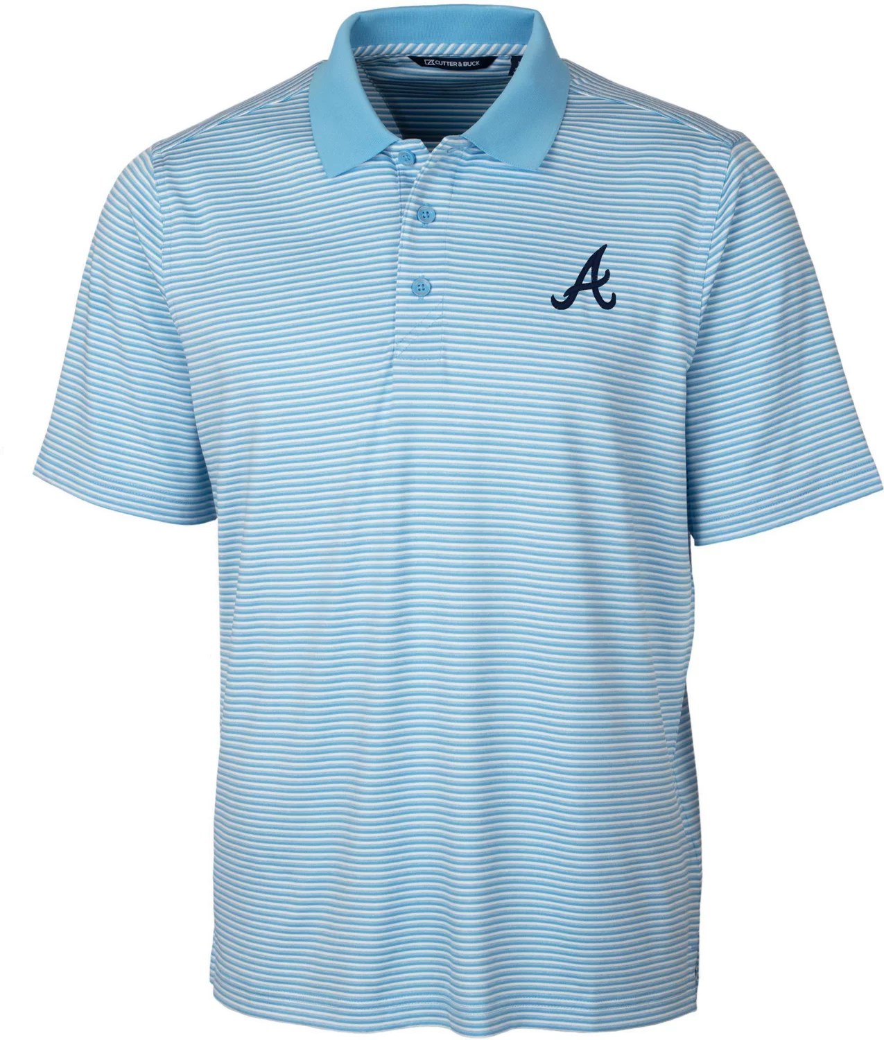 Cutter & Buck Men's Atlanta Braves Tonal Stripe Tall Polo Shirt