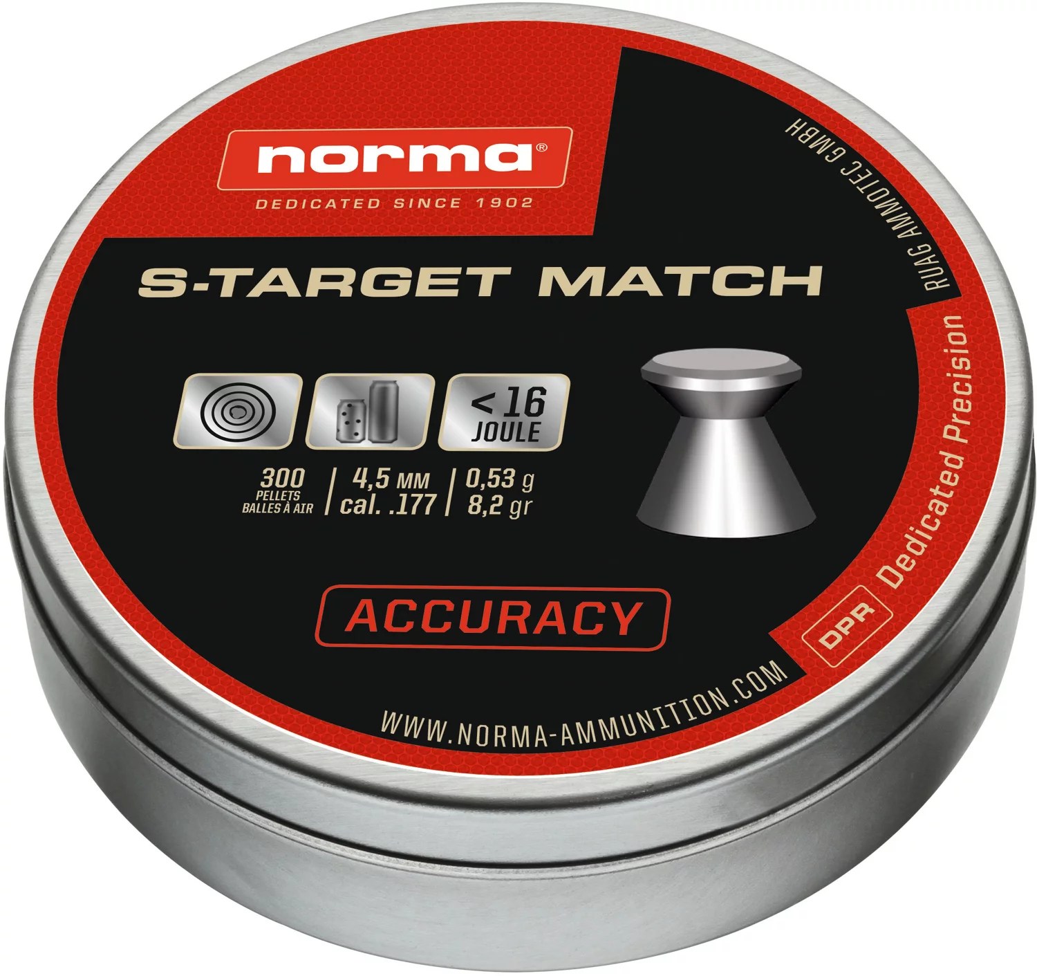 Norma USA STarget Match .177 Air Pistol Pellets Academy
