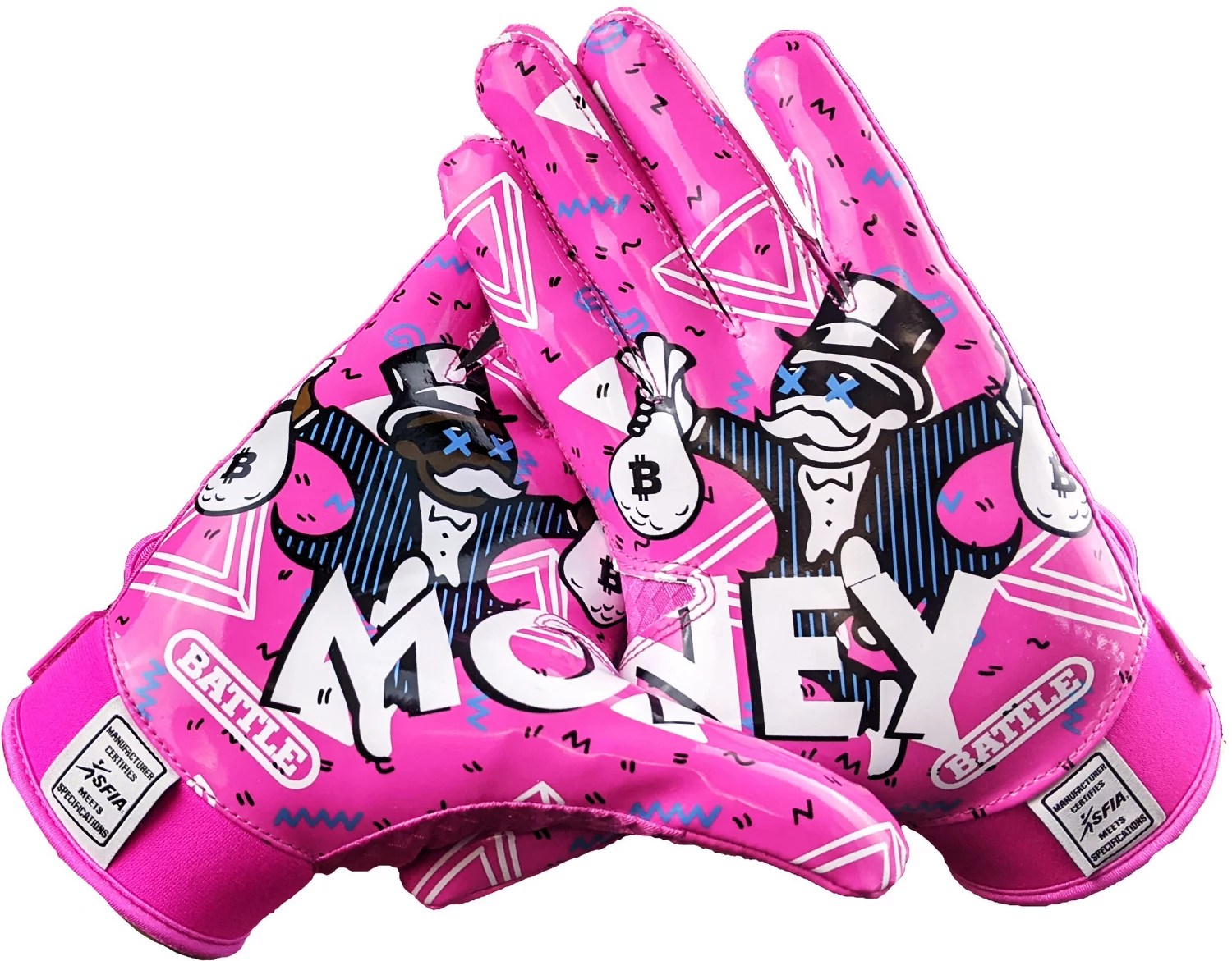 Battle Youth Money Man 2.0 Football Gloves Academy