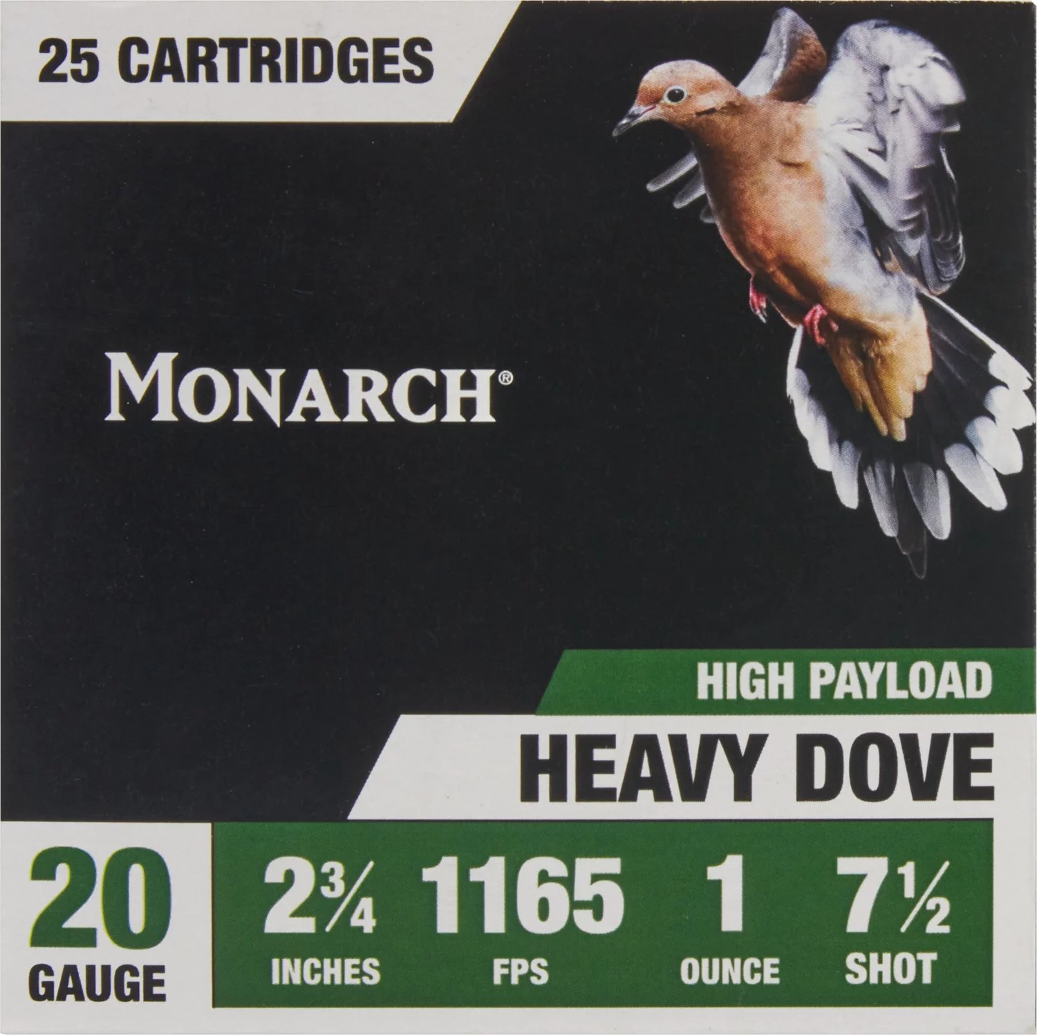Monarch Heavy Dove Loads 20 Gauge Shotshells 25 Rounds Academy