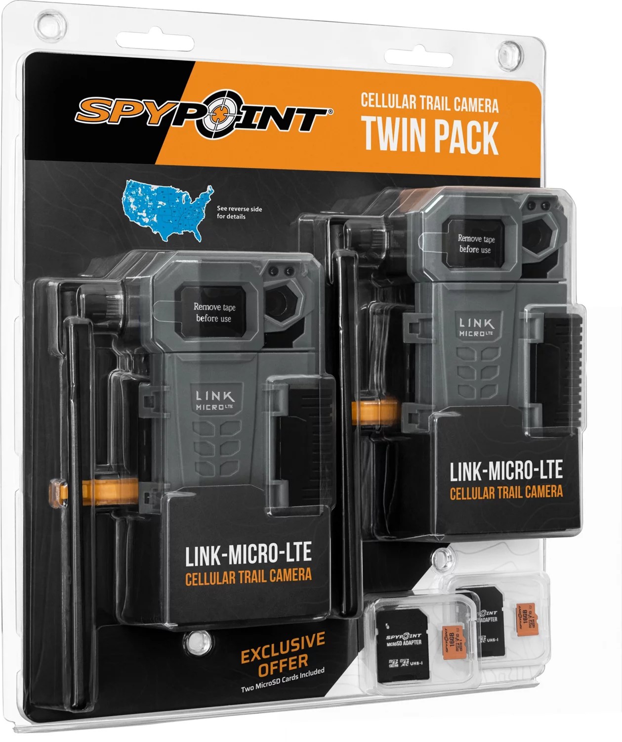 SpyPoint Link-Micro LTE Cellular Trail Camera, Twin Pack with 2 Micro