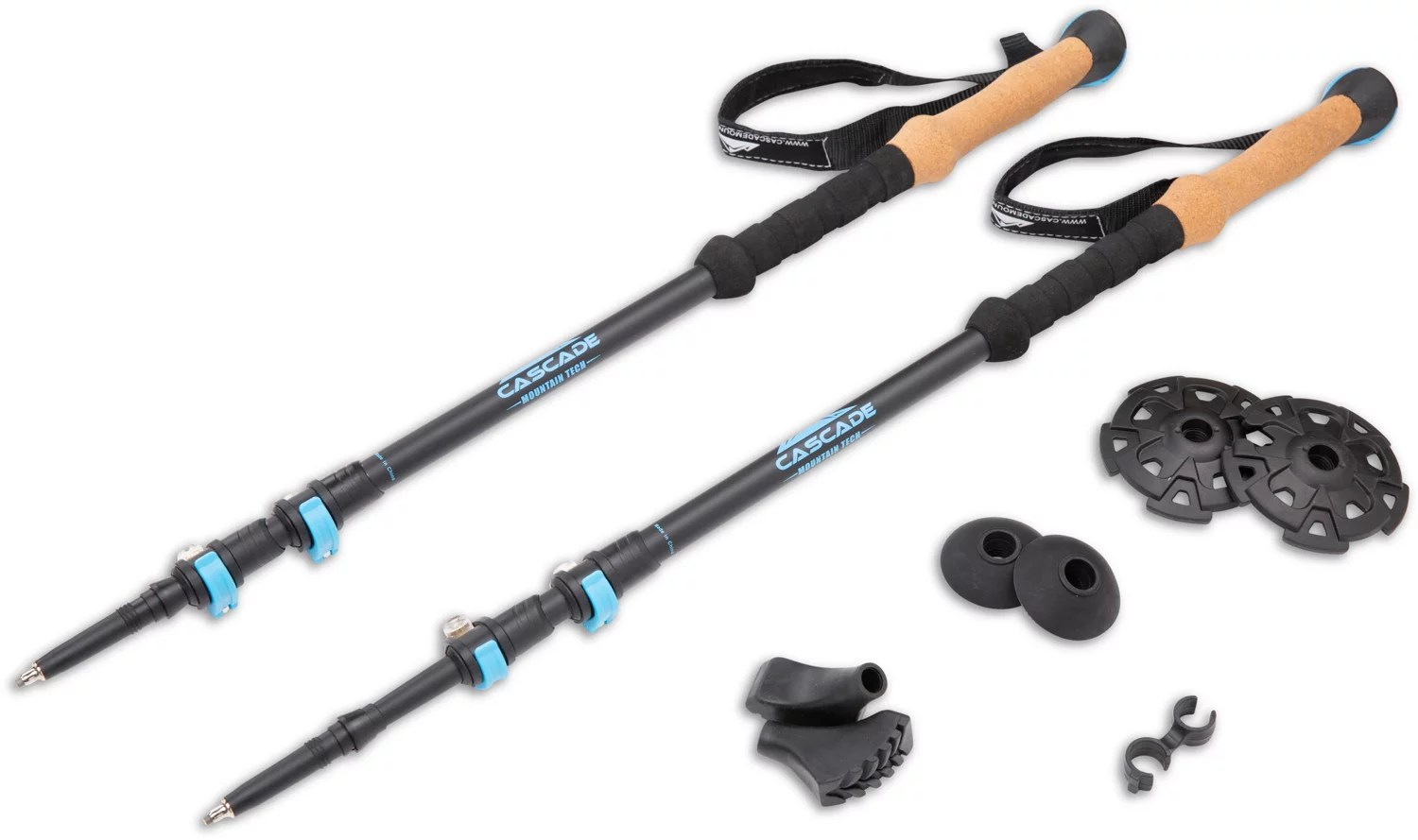 Cascade Mountain Tech Carbon Fiber QuickLock Trekking Poles Academy