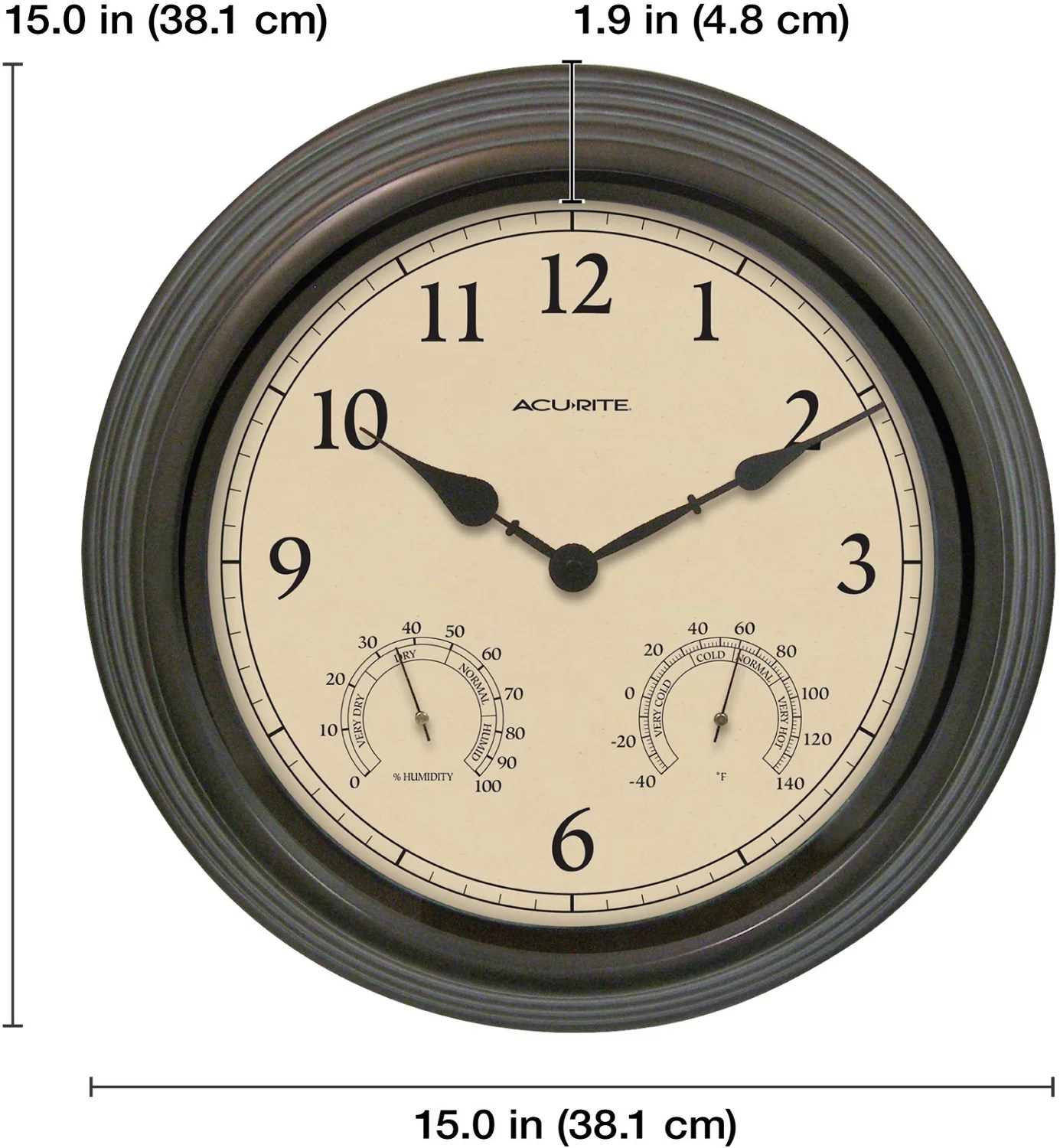 AcuRite Weathered Bronze Outdoor Clock Free Shipping at Academy