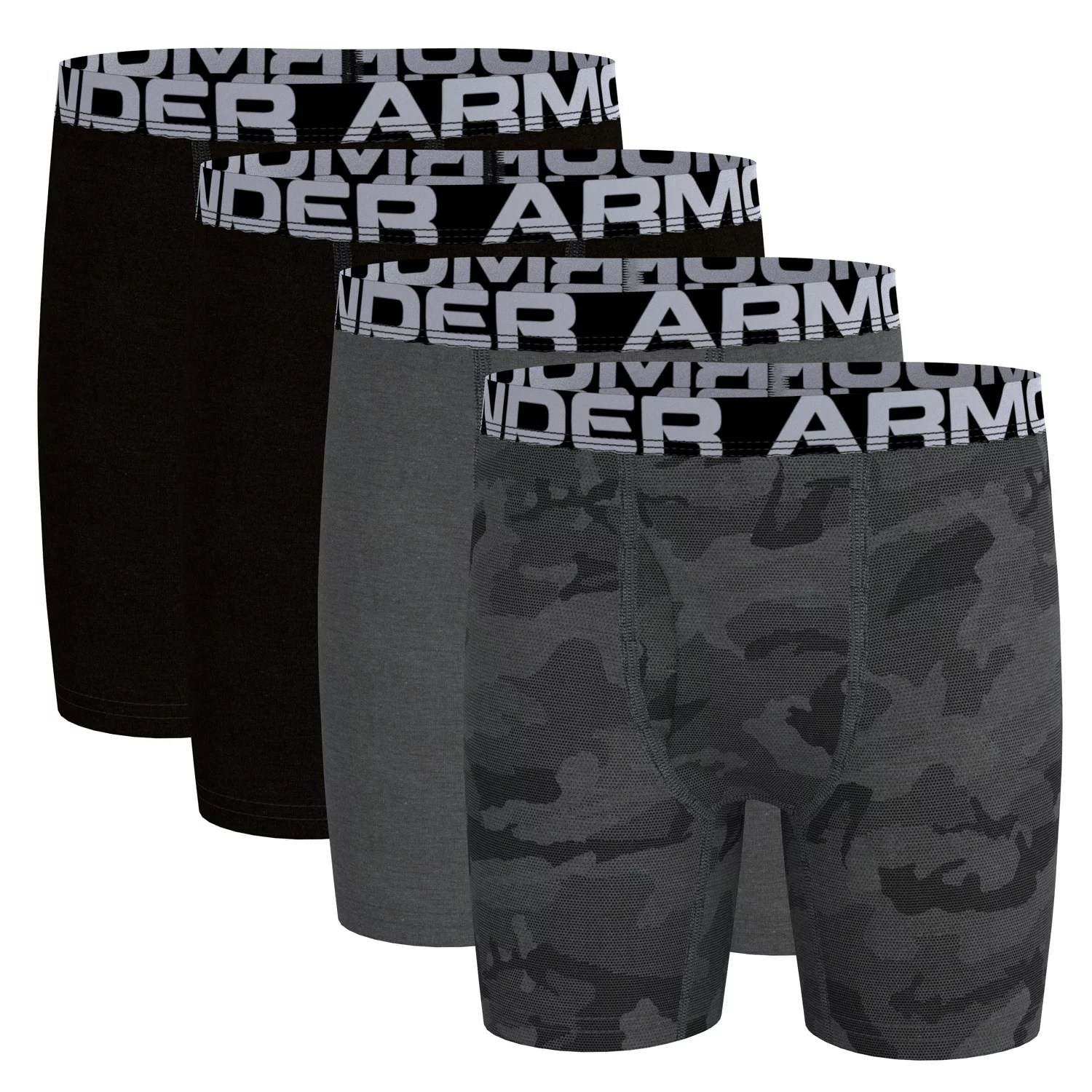 Under Armour Boys' Camo Cotton Boxer Briefs 4Pack Academy