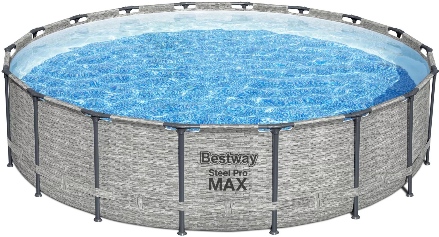 Bestway Power Steel 20 ft x 52 in Round Metal Frame Pool Academy