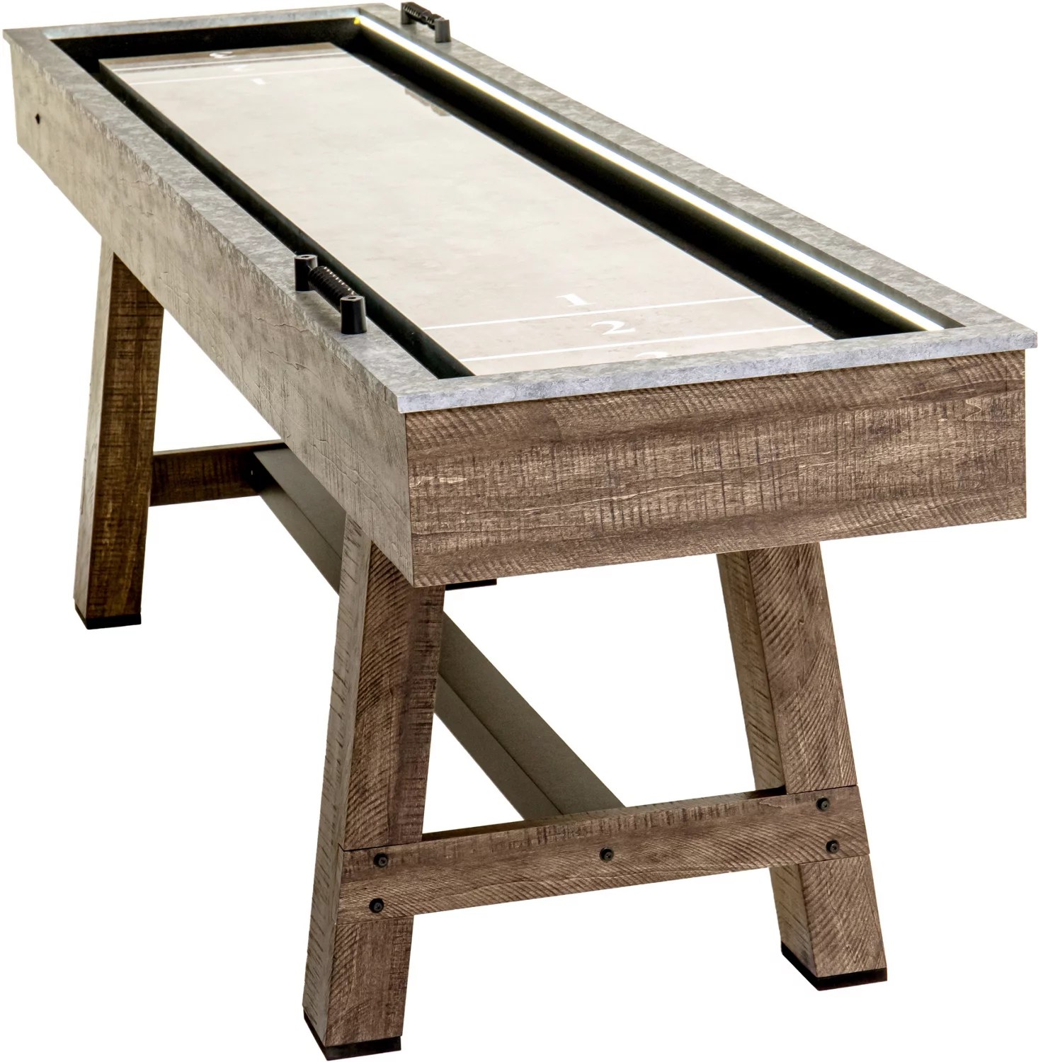Austin Collection 9’ LED Prelit Shuffleboard Table Academy