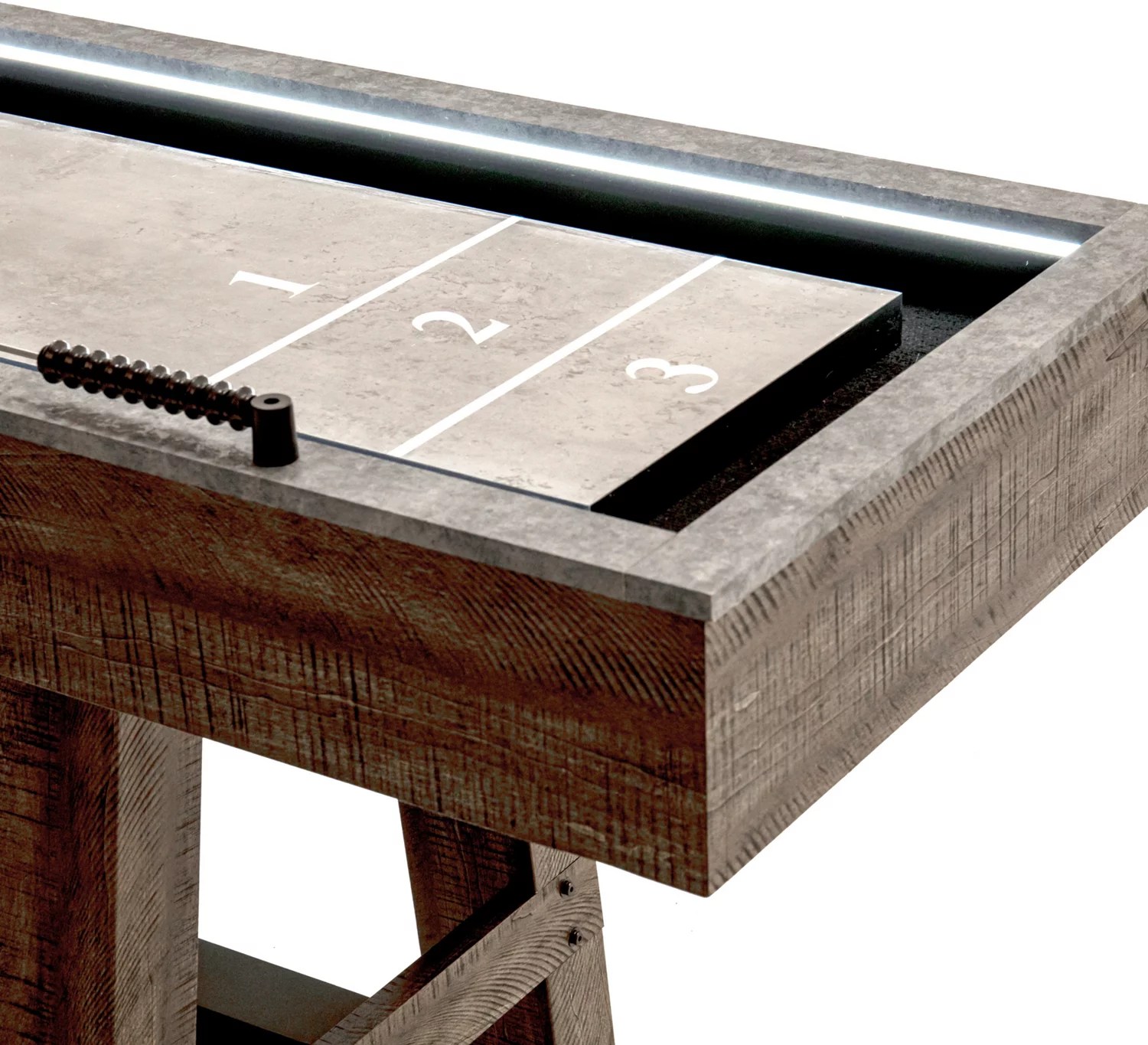 Austin Collection 9’ LED Prelit Shuffleboard Table Academy