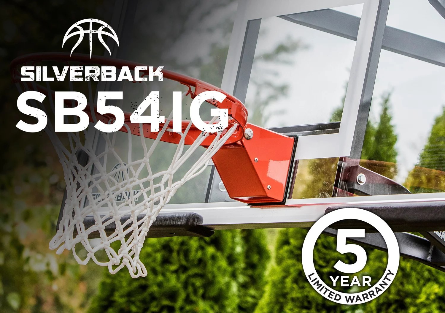 Silverback 54 in Inground TemperedGlass Basketball Hoop Academy