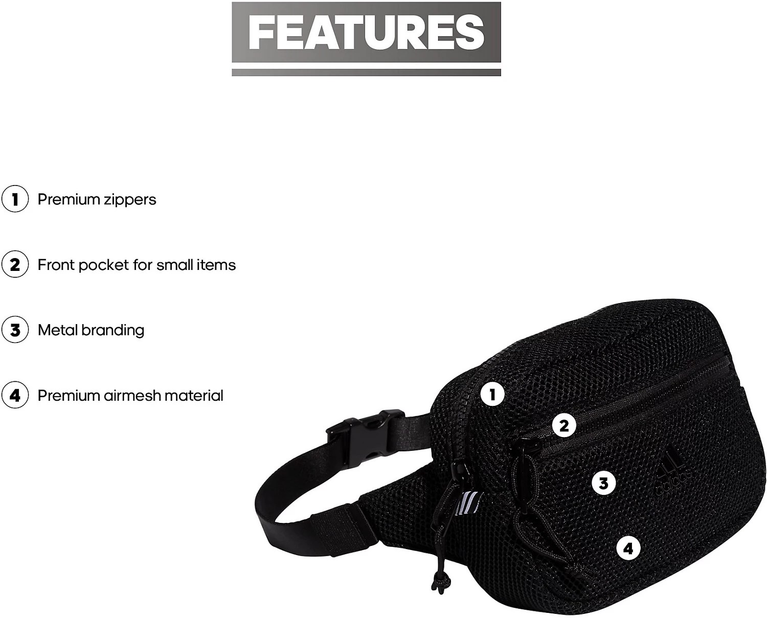 adidas Airmesh Waist Pack Free Shipping at Academy