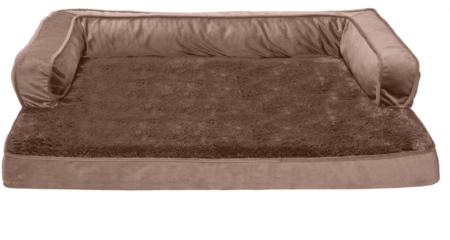 FurHaven Plush Velvet Comfy Couch Orthopedic Large Sofa Pet Bed Academy