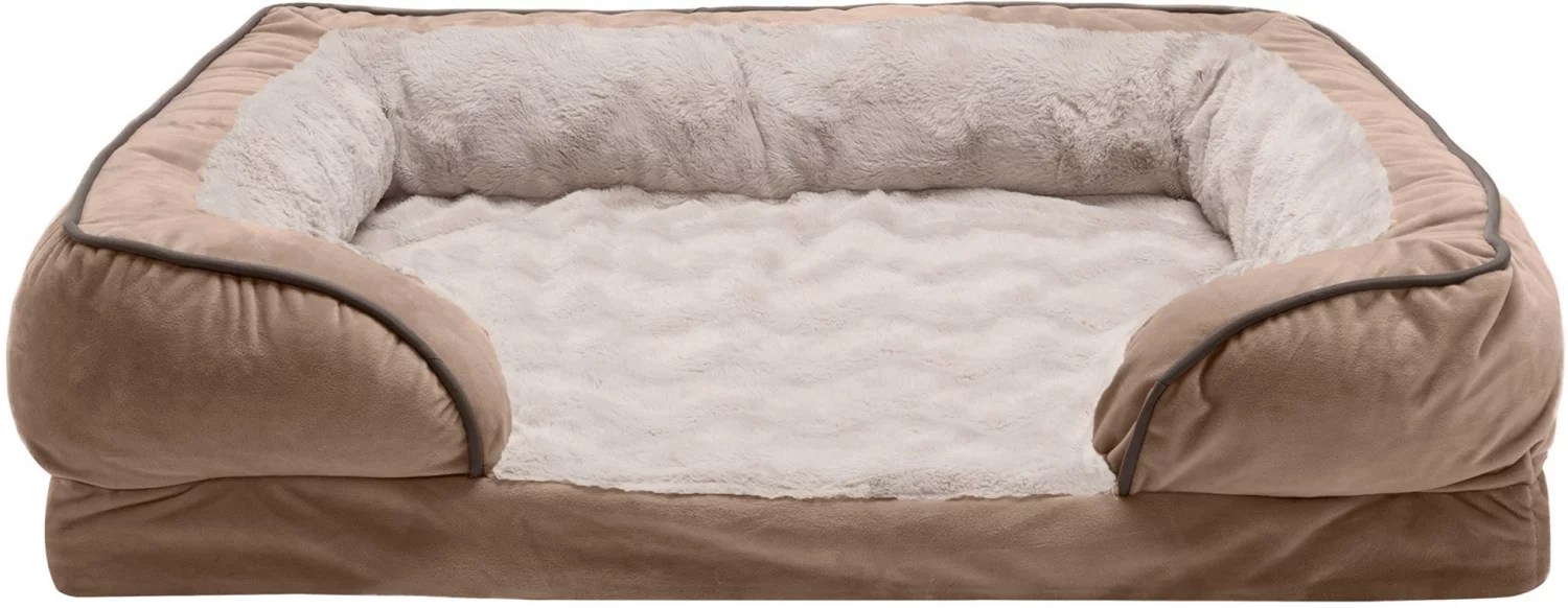 FurHaven Perfect Comfort Velvet Waves Large Sofa Pet Bed Academy