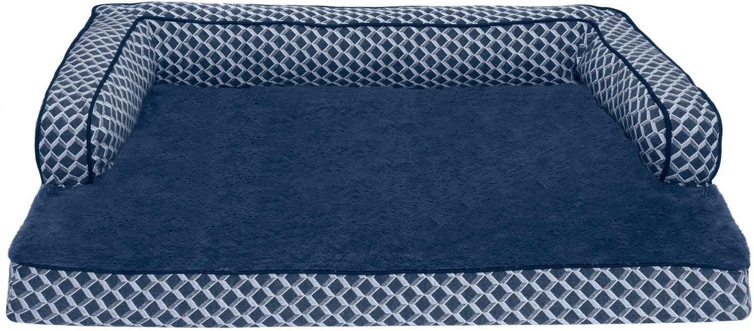 FurHaven Plush Decor Comfy Couch Orthopedic Large Sofa Pet Bed Academy