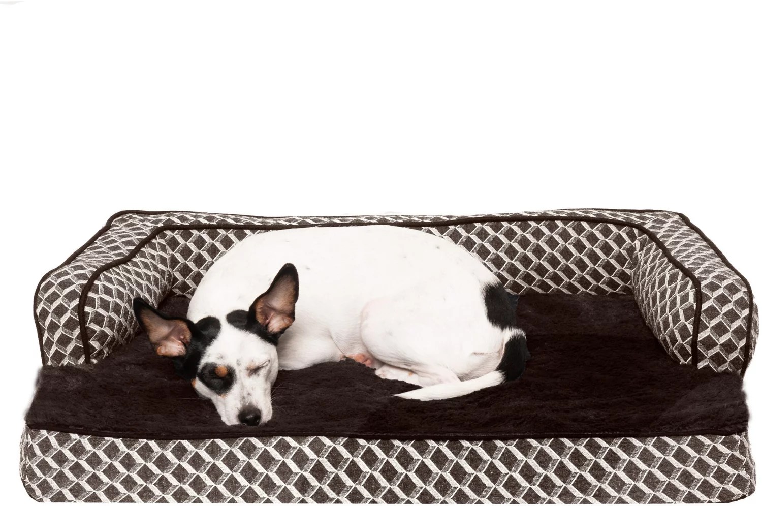 FurHaven Plush Decor Comfy Couch Orthopedic Medium Sofa Pet Bed Academy