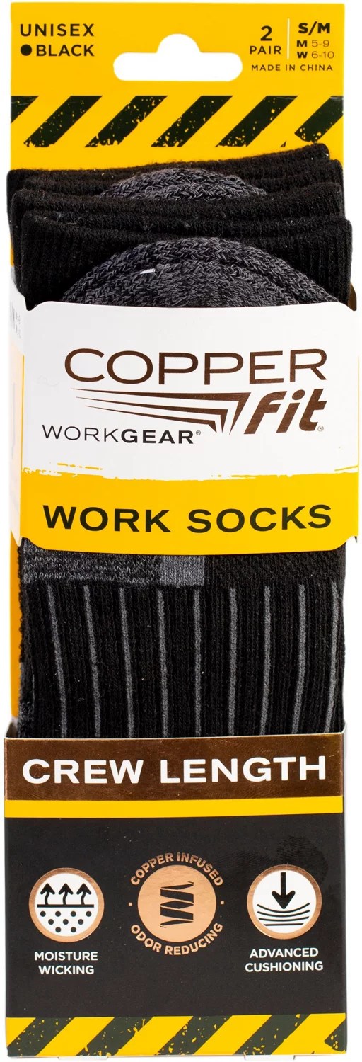 Copper Fit Copper Infused Work Crew Socks 2 Pack Academy