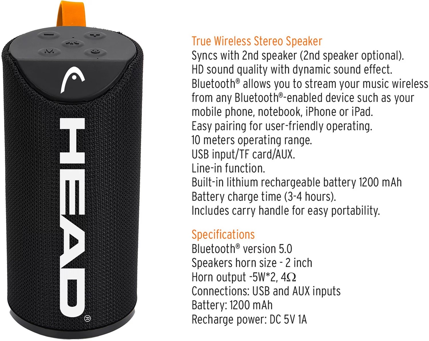 HEAD True Wireless 5 Watt Speaker Academy