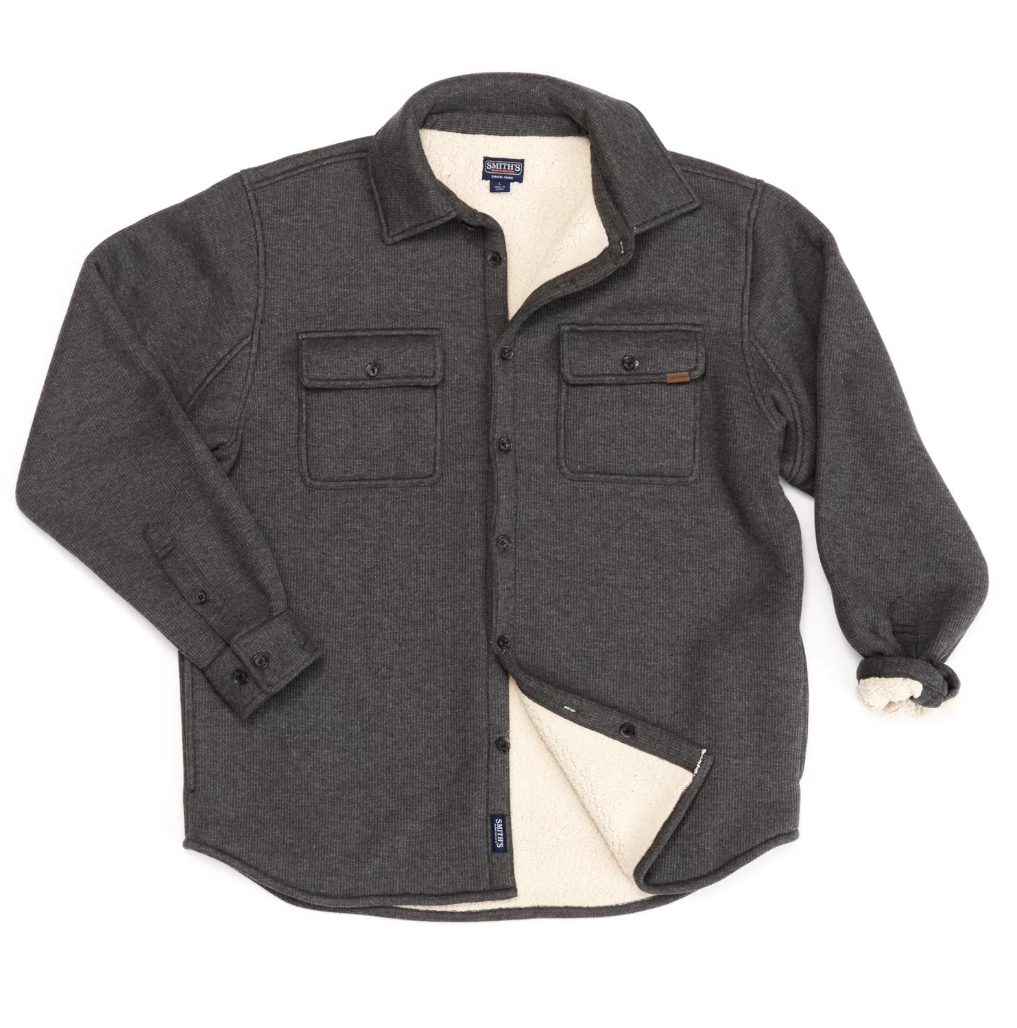 Smith's Workwear Men's Sherpa Lined Microfleece Shirt Jacket Academy