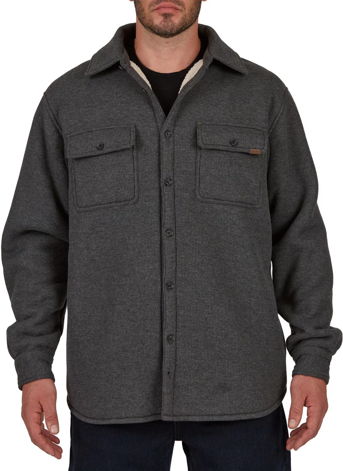 Smith's Workwear Men's Sherpa Lined Microfleece Shirt Jacket Academy