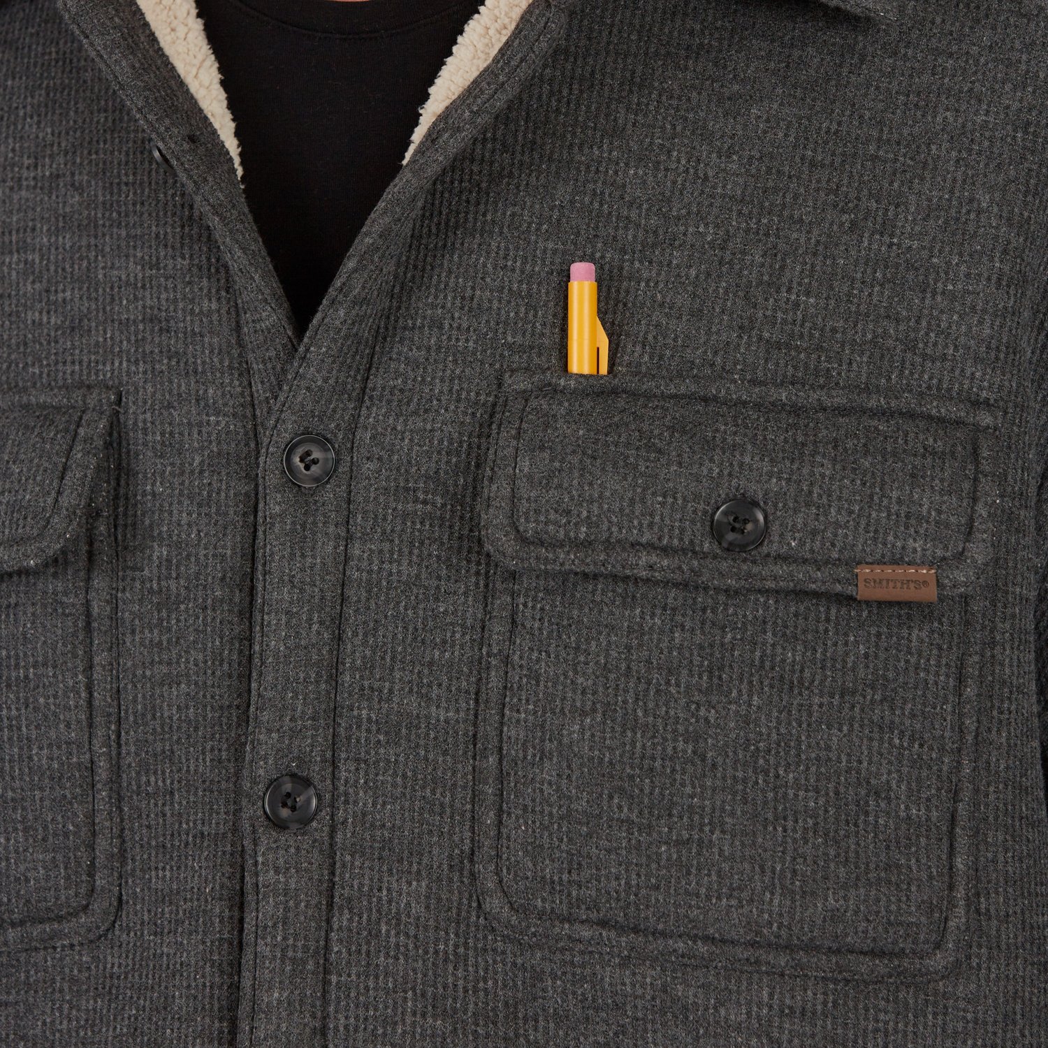 Smith's Workwear Men's Sherpa Lined Microfleece Shirt Jacket Academy