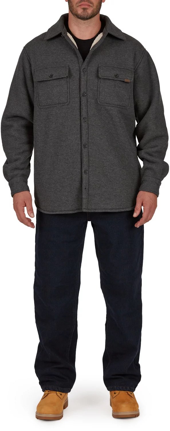 Smith's Workwear Men's Sherpa Lined Microfleece Shirt Jacket Academy