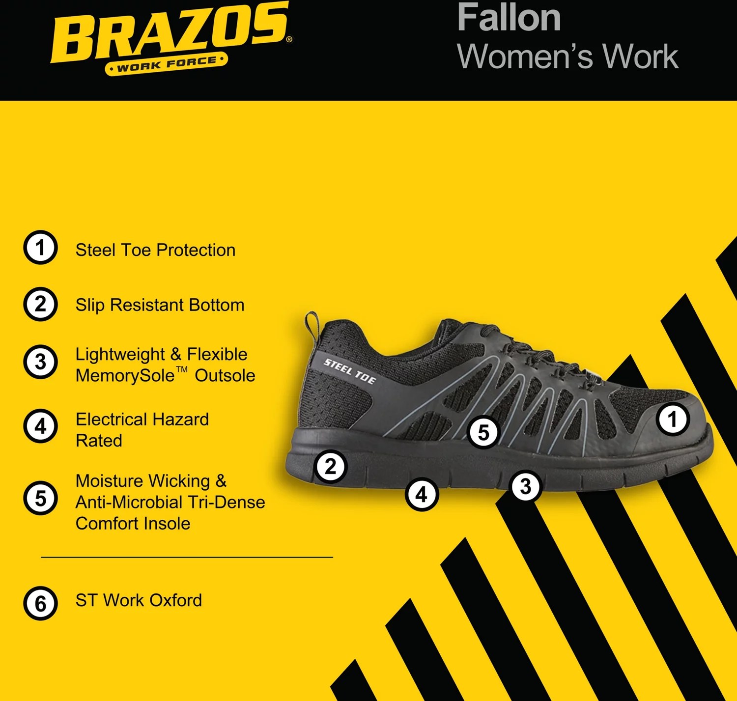 Brazos Women's Fallon Steel Toe Athletic Shoes Academy