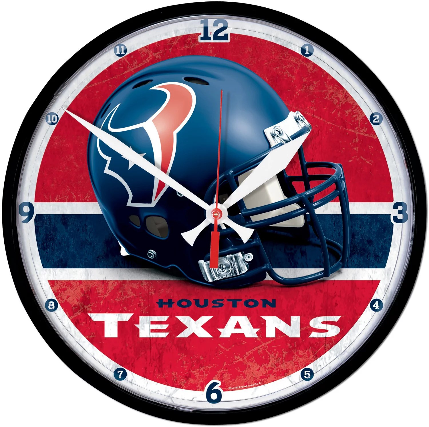 WinCraft Houston Texans Round Wall Clock Academy