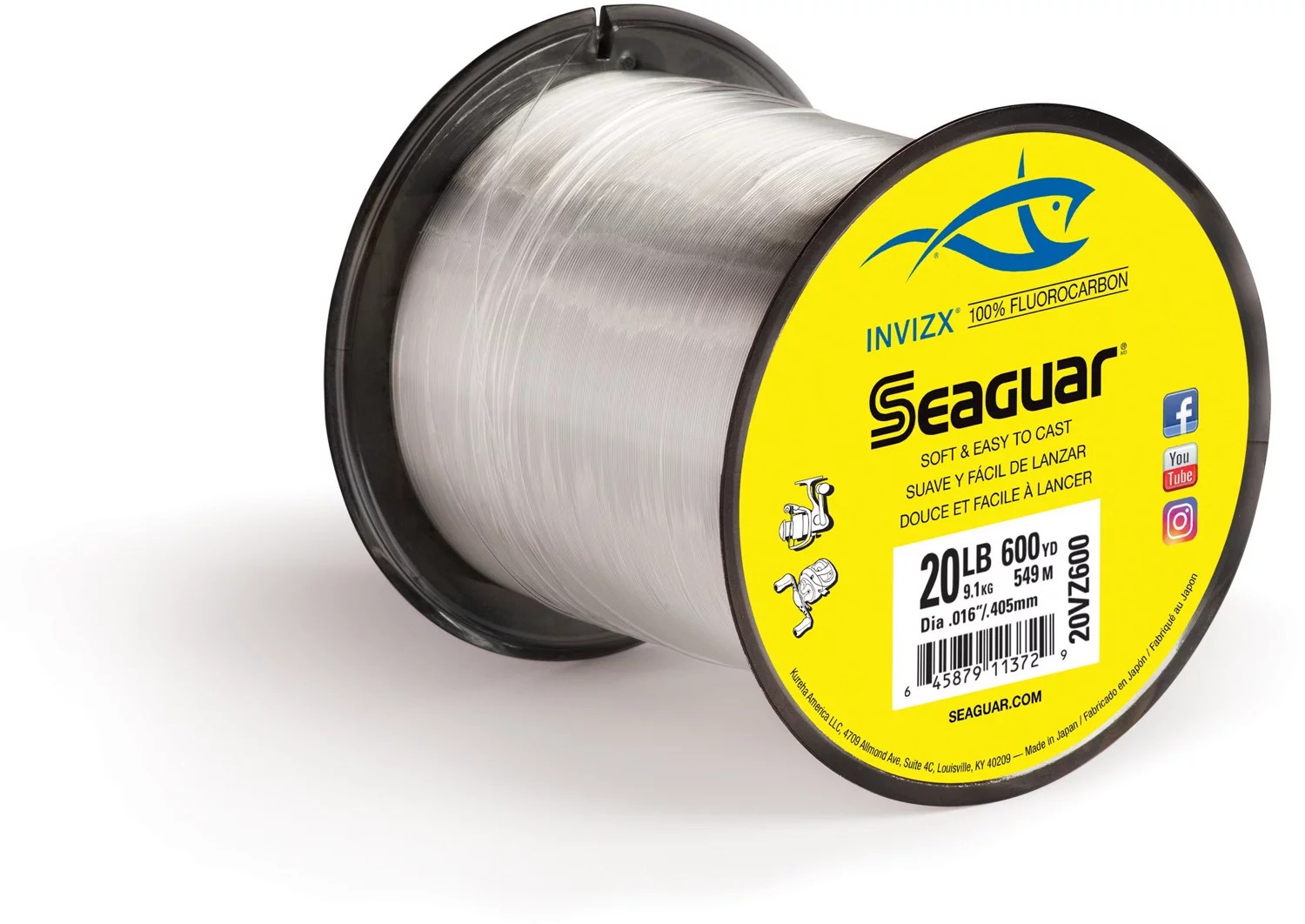 Seaguar INVIZX 600 yd Fluorocarbon Fishing Line Academy