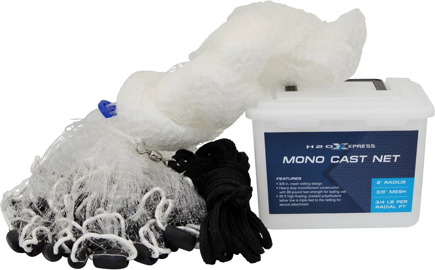 H2O XPRESS 6 ft 3/4 lb Mono Cast Net Academy
