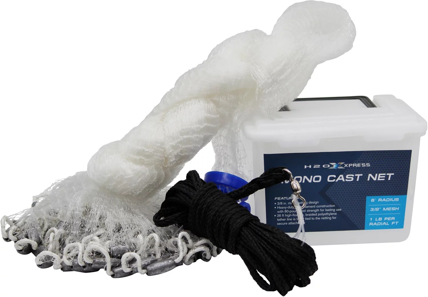 H2O XPRESS 6 ft 3/8 in 1 lb Mono Cast Net Academy