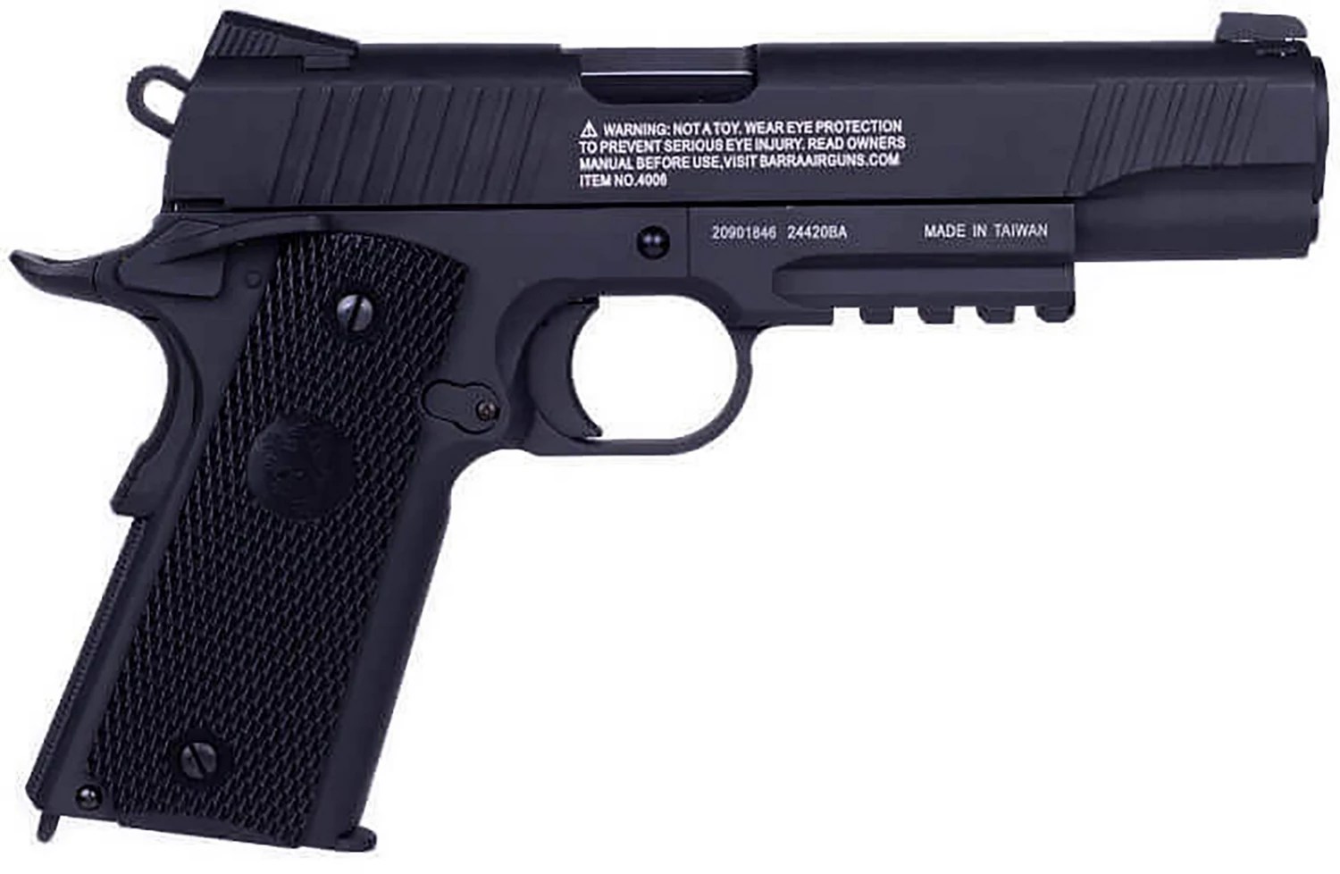 Barra Airguns 1911 CO2 Full Metal Blowback BB Pistol Academy