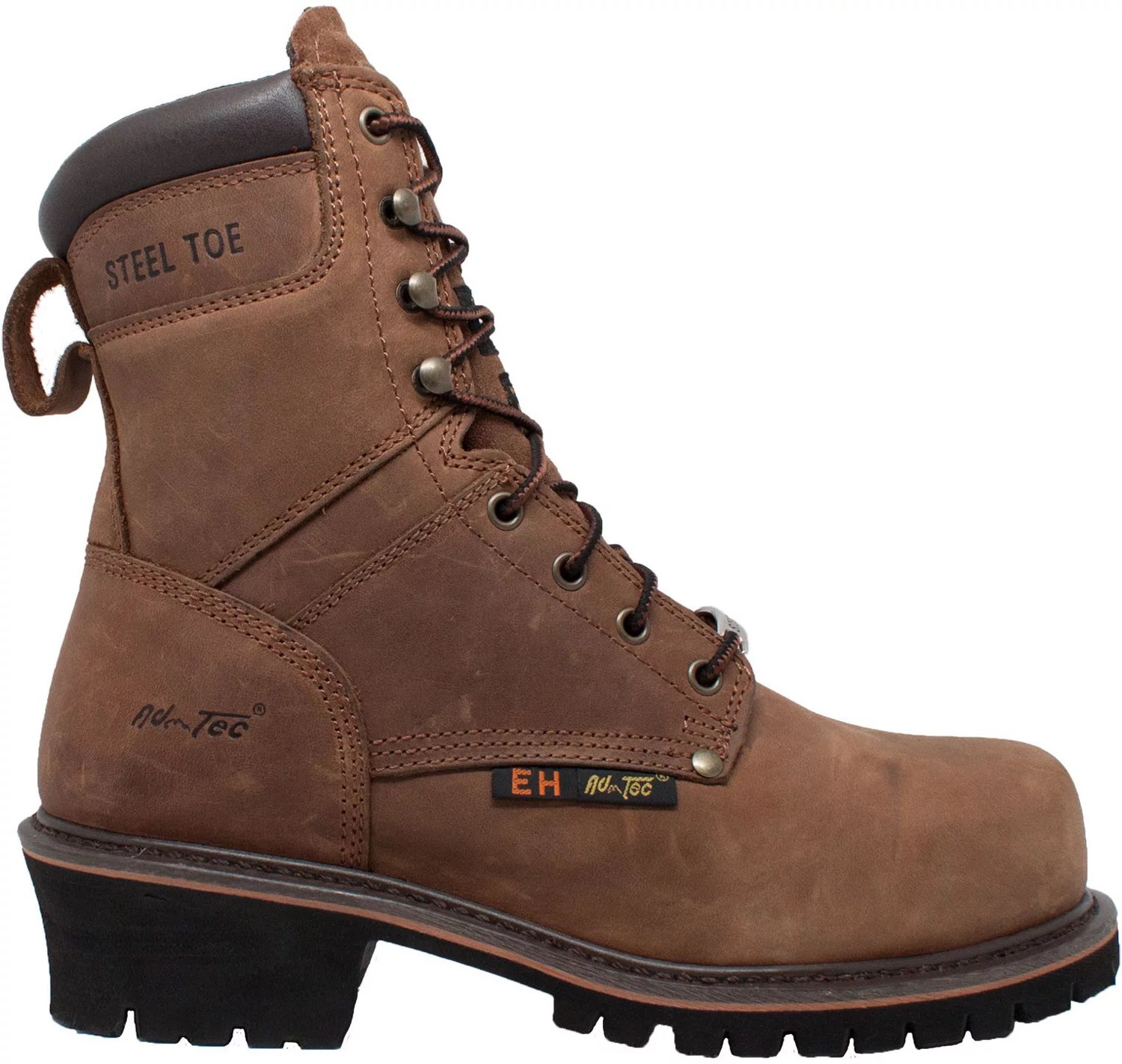 AdTec Men's 8 in Steel Toe Super Logger Work Boots Academy