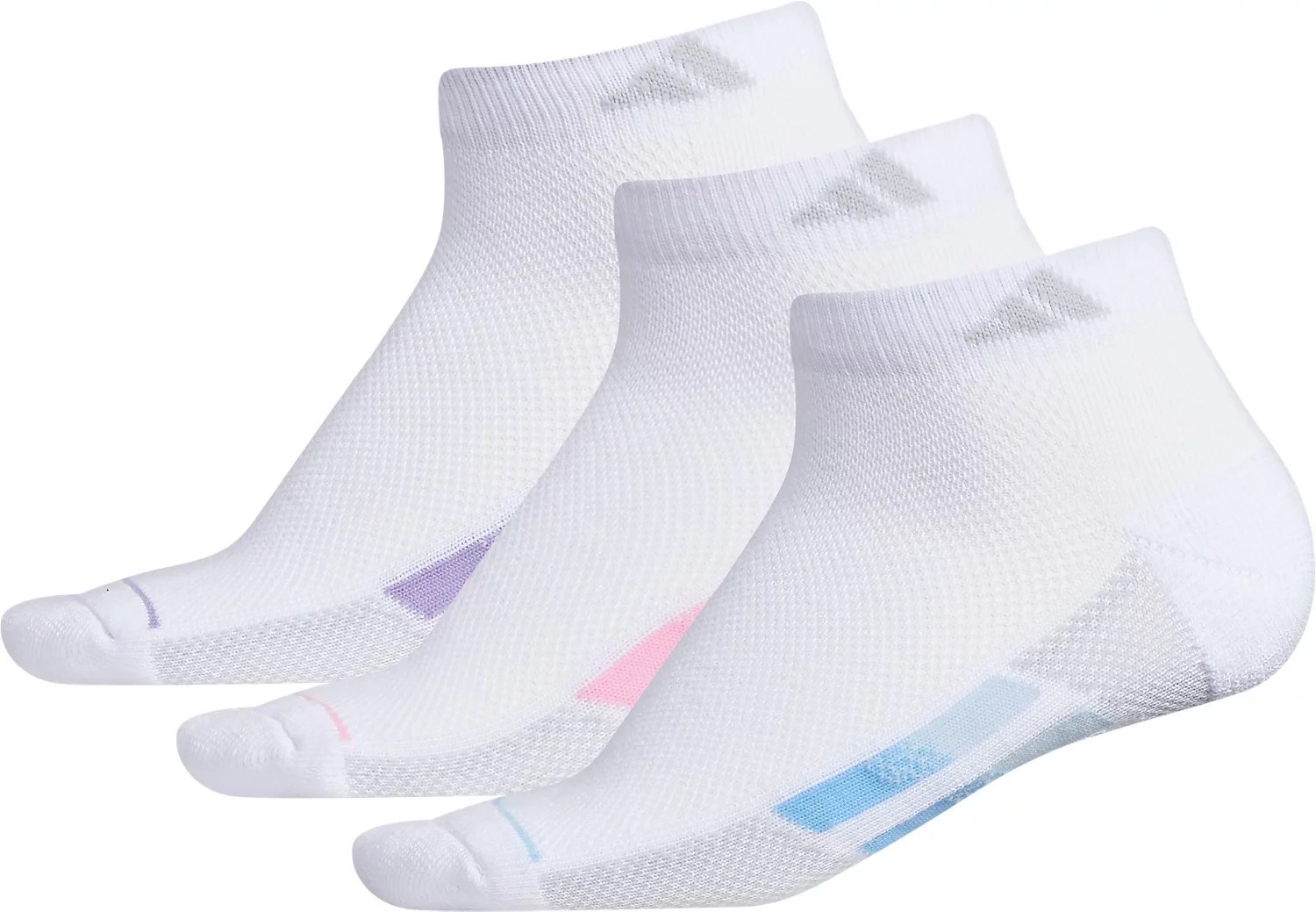 adidas Women's Superlite Stripe III Low Cut Socks 3Pack Academy