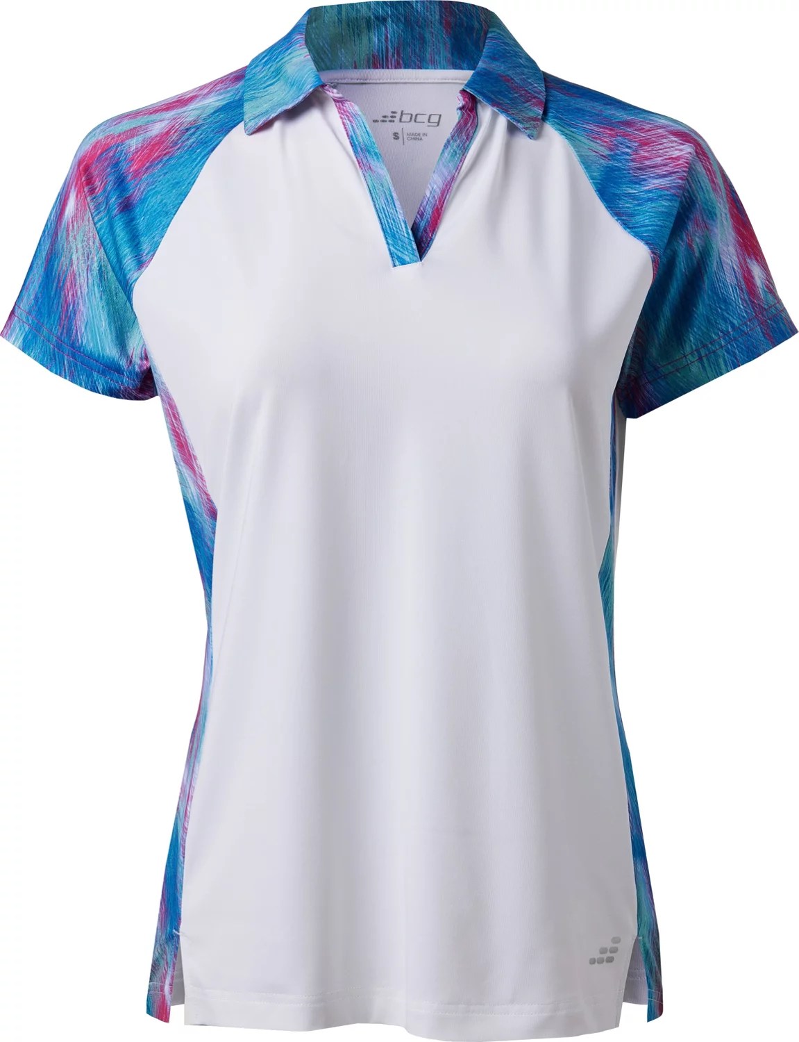 BCG Women's Printed Tennis Short Sleeve Polo Shirt Academy