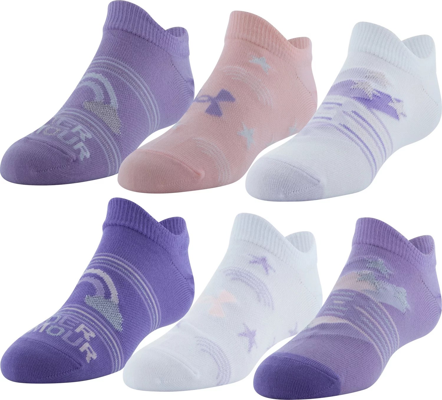 Under Armour Youth Essential NoShow Socks 6Pack Academy
