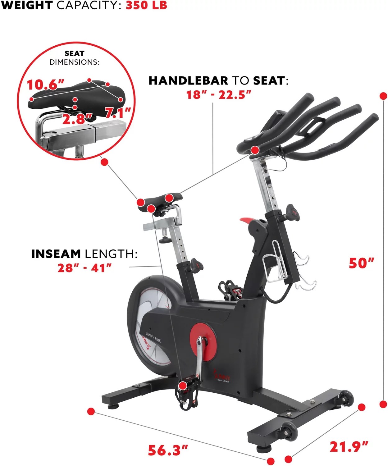 Sunny Health & Fitness Flywheel Indoor Cycling Bike Academy