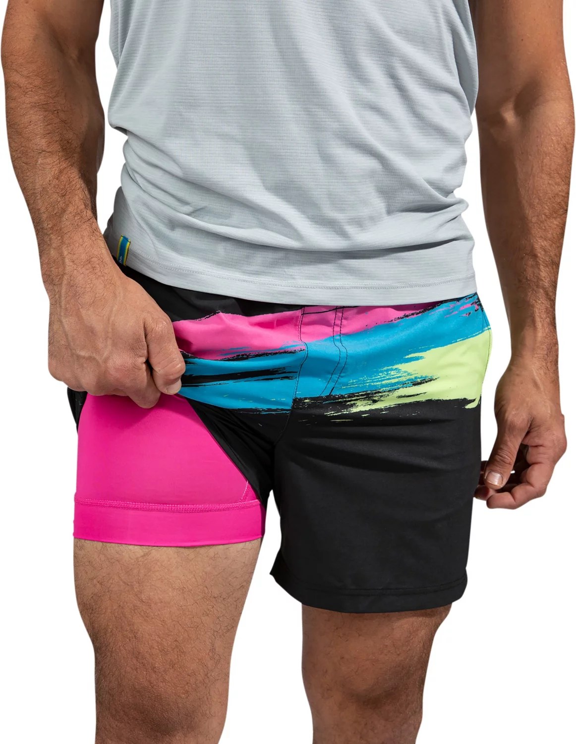 Chubbies Men's Living Colors Compression Lined Sport Shorts 5.5 in