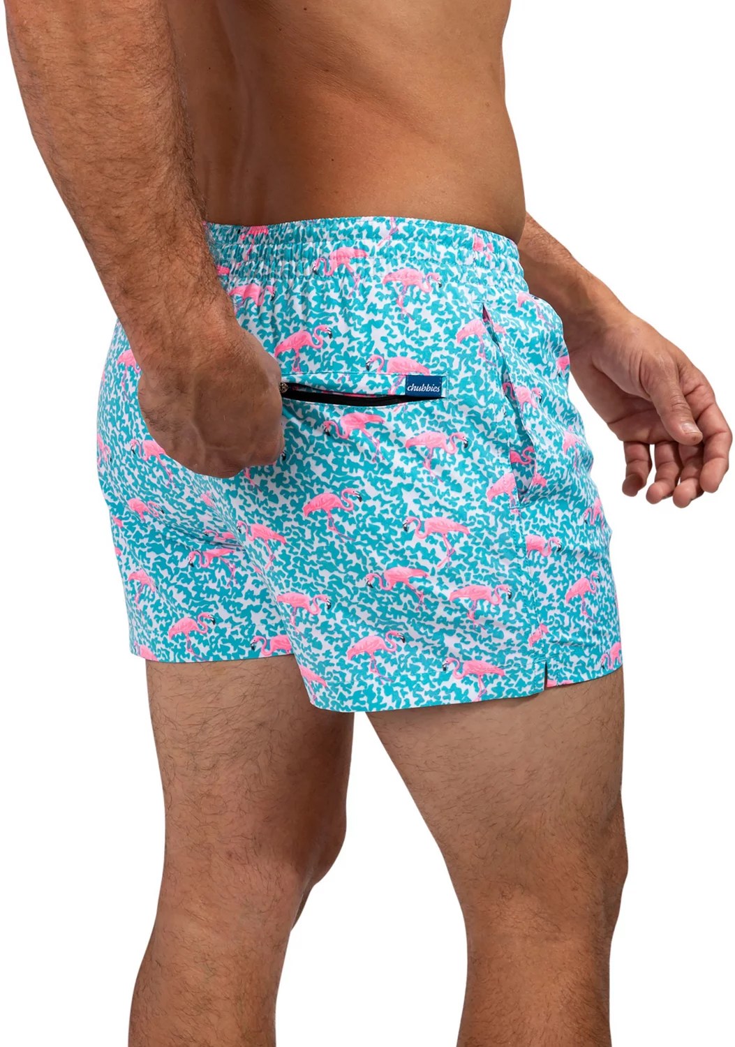 Chubbies Men's Domingo Are Flamingos Stretch Swim Trunks 4 in Academy