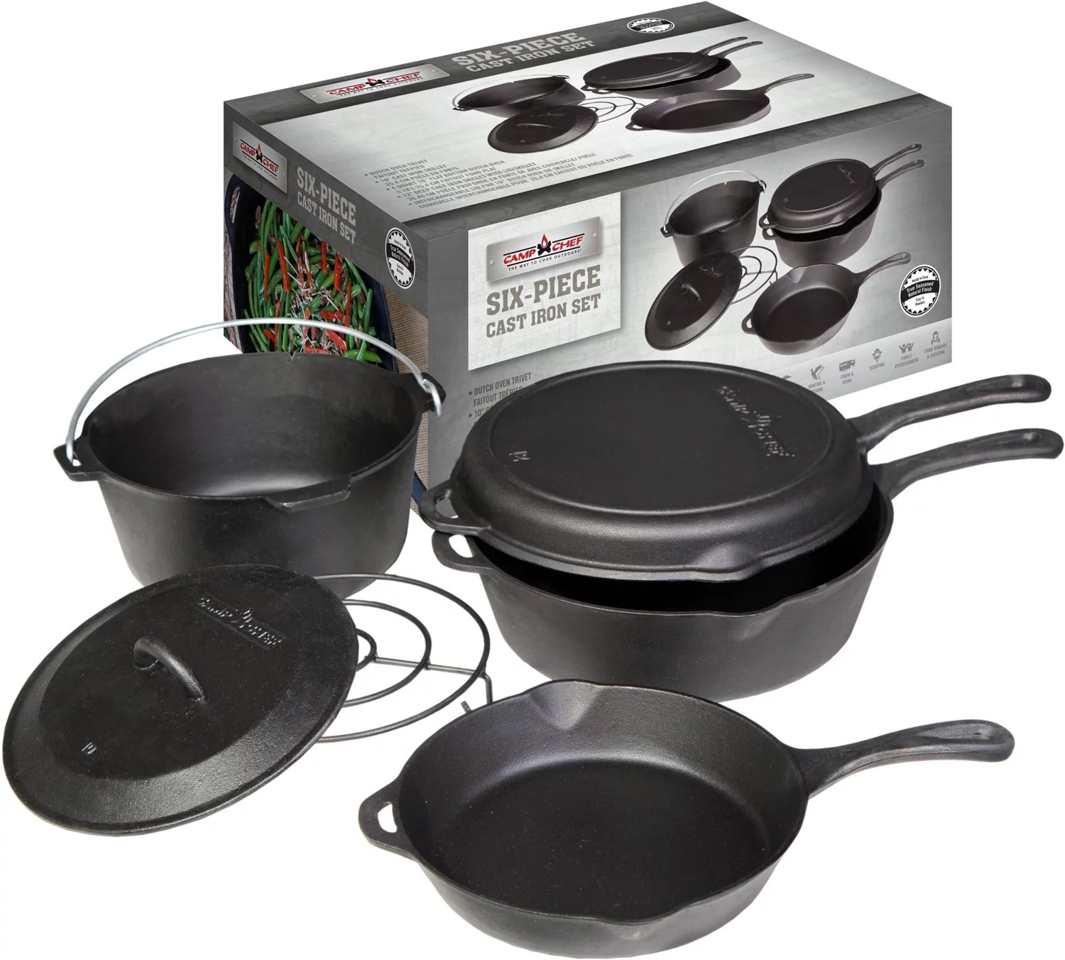 Camp Chef Cast Iron 6Piece Set Academy