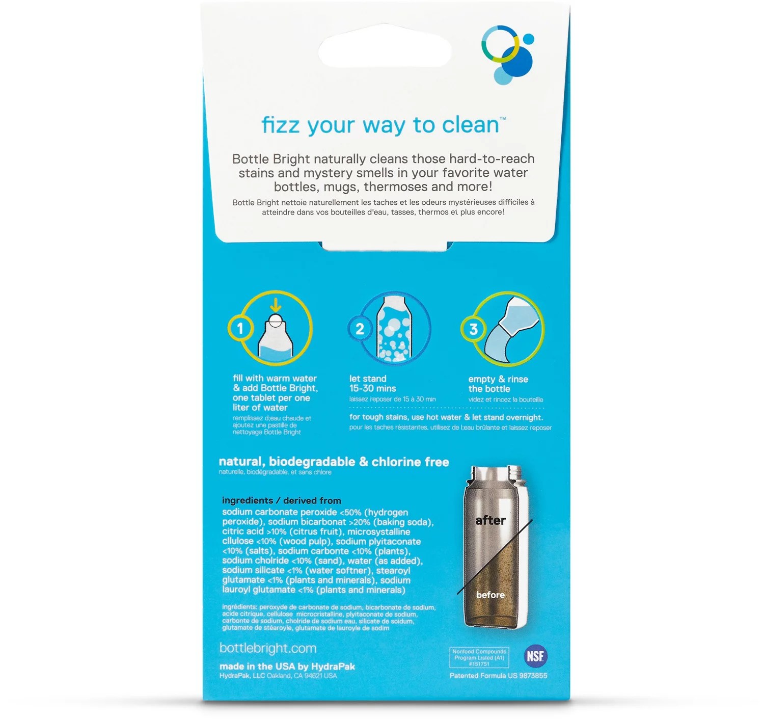 HydraPak Bottle Bright AllNatural Cleaning Tablets 12Pack Academy