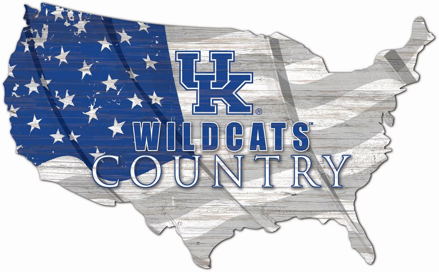 Fan Creations University of Kentucky USA Shape Flag Cutout 12 in x 18