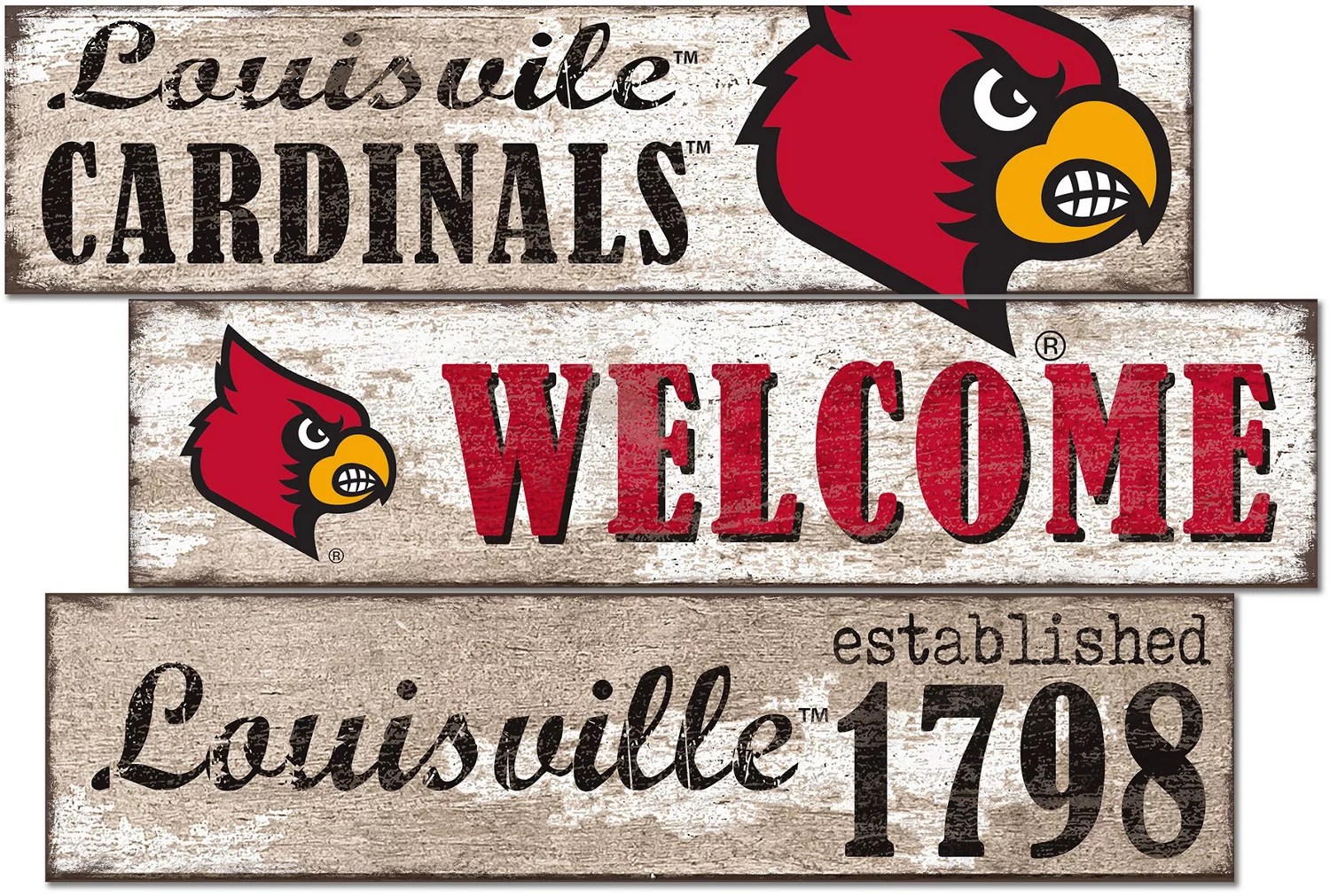 Fan Creations University of Louisville 3 Plank Decor Academy