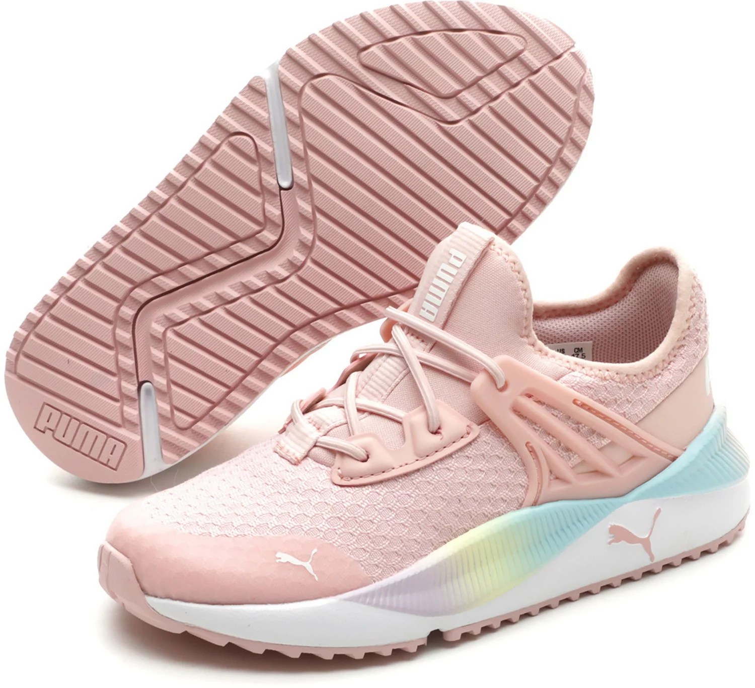 PUMA Girls' Pacer Future Rainbow Running Shoes Academy