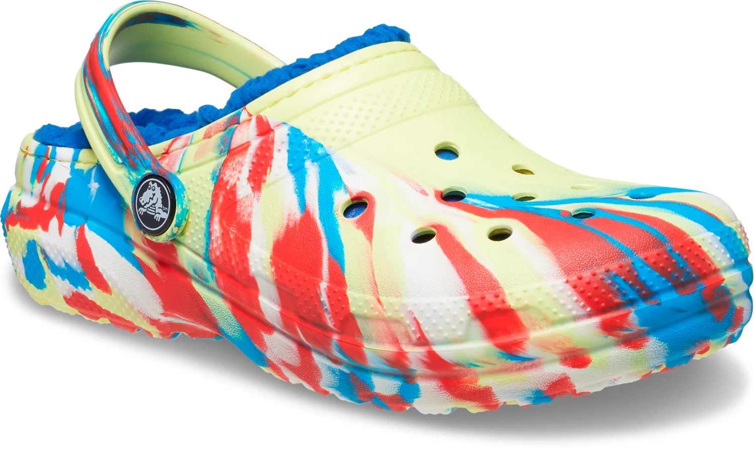 Crocs Kids' Classic FuzzLined Marble Clogs Academy