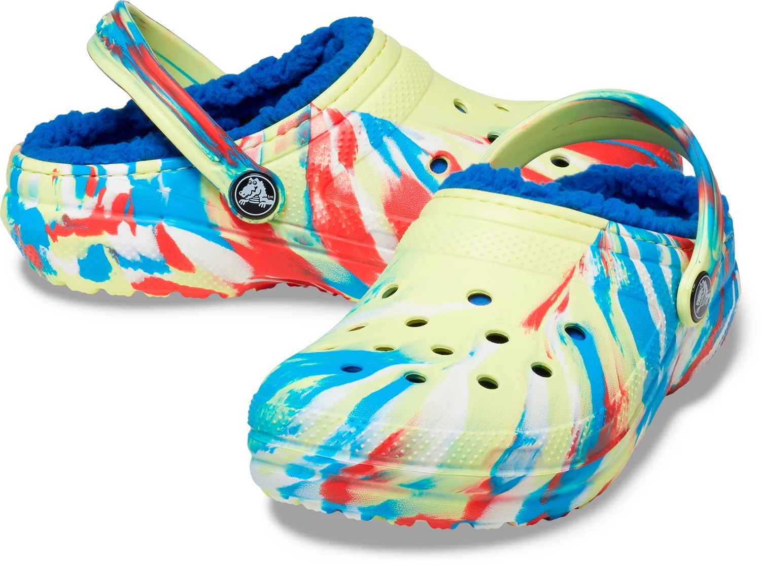 Crocs Kids' Classic FuzzLined Marble Clogs Academy