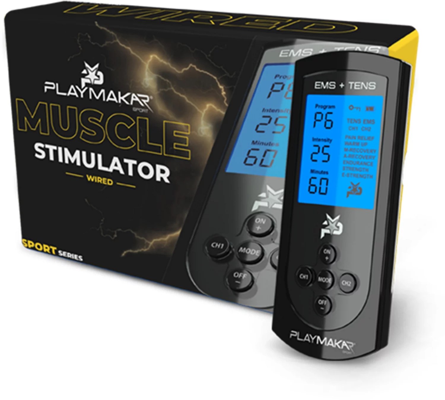 PlayMakar SPORT Wired TENS Electrical Muscle Stimulator Unit Academy