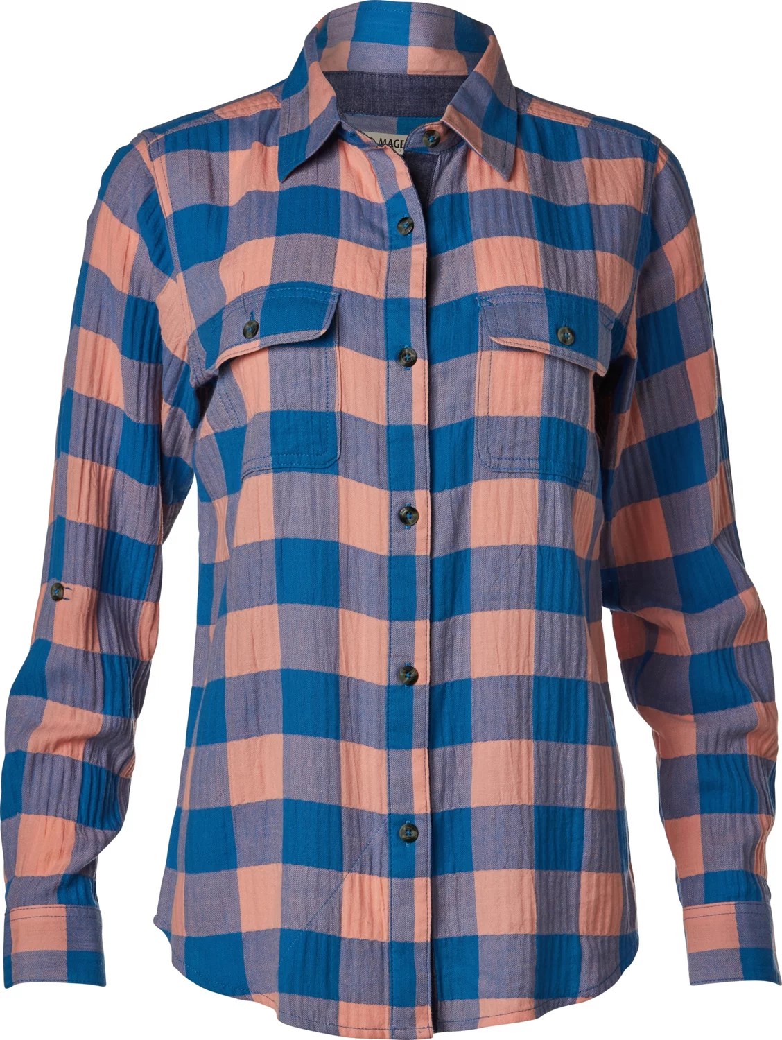 Magellan Outdoors Women's Plaid Campfire Crinkle Herringbone Long