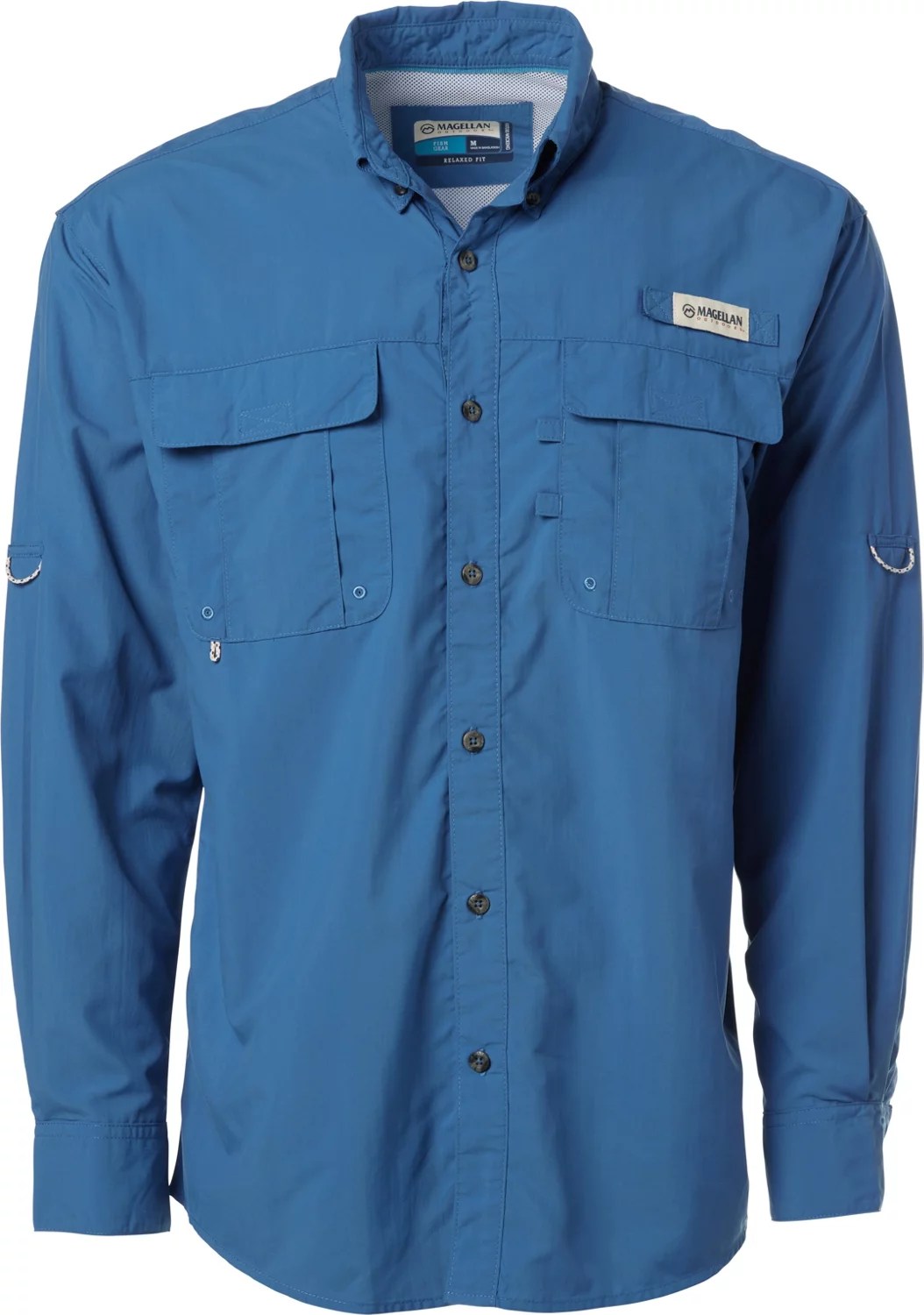 Magellan Outdoors Men's Laguna Madre Solid Long Sleeve Fishing Shirt