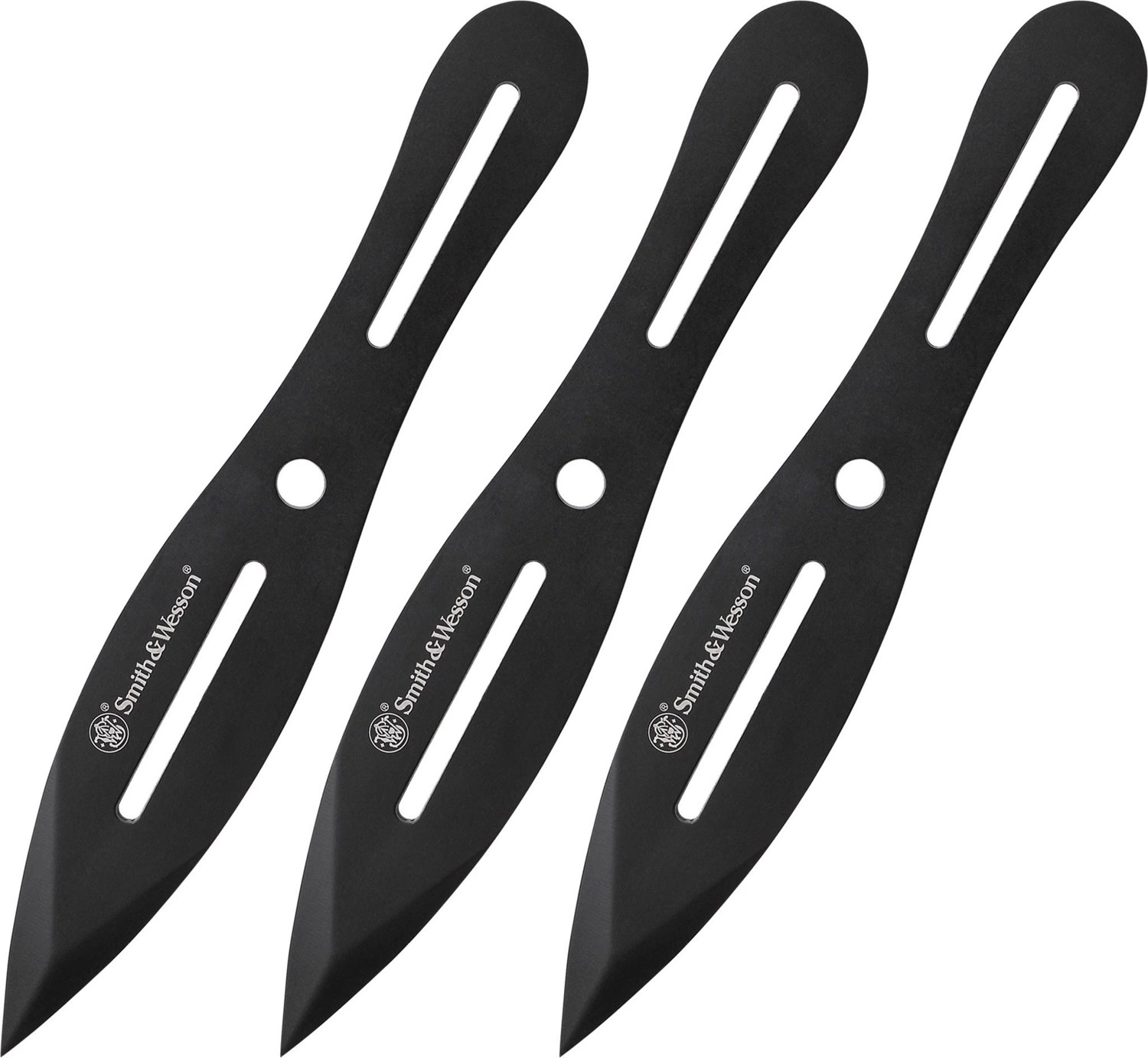 Smith & Wesson Black Throwing Knives 3 Pack with Sheath Academy