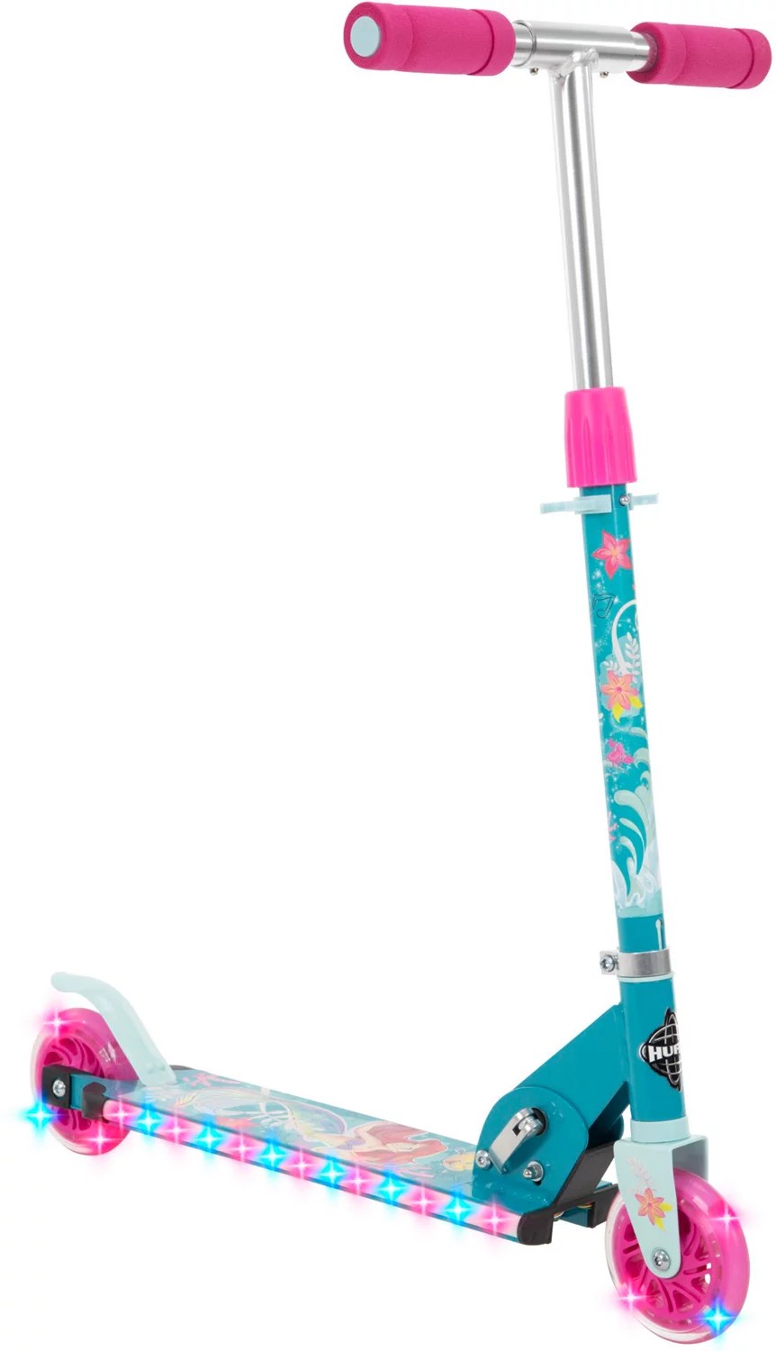Huffy Disney Girls’ The Little Mermaid ElectroLight Inline Scooter Academy