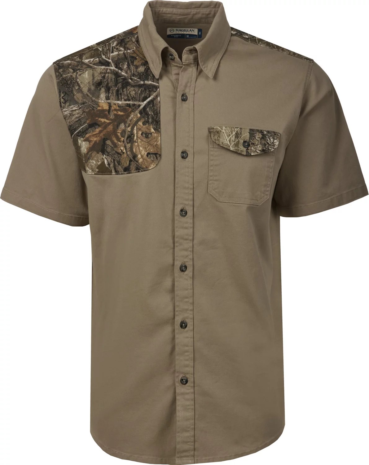 Magellan Outdoors Men's HuntGear Realtree Edge Pieced Button Down Shirt