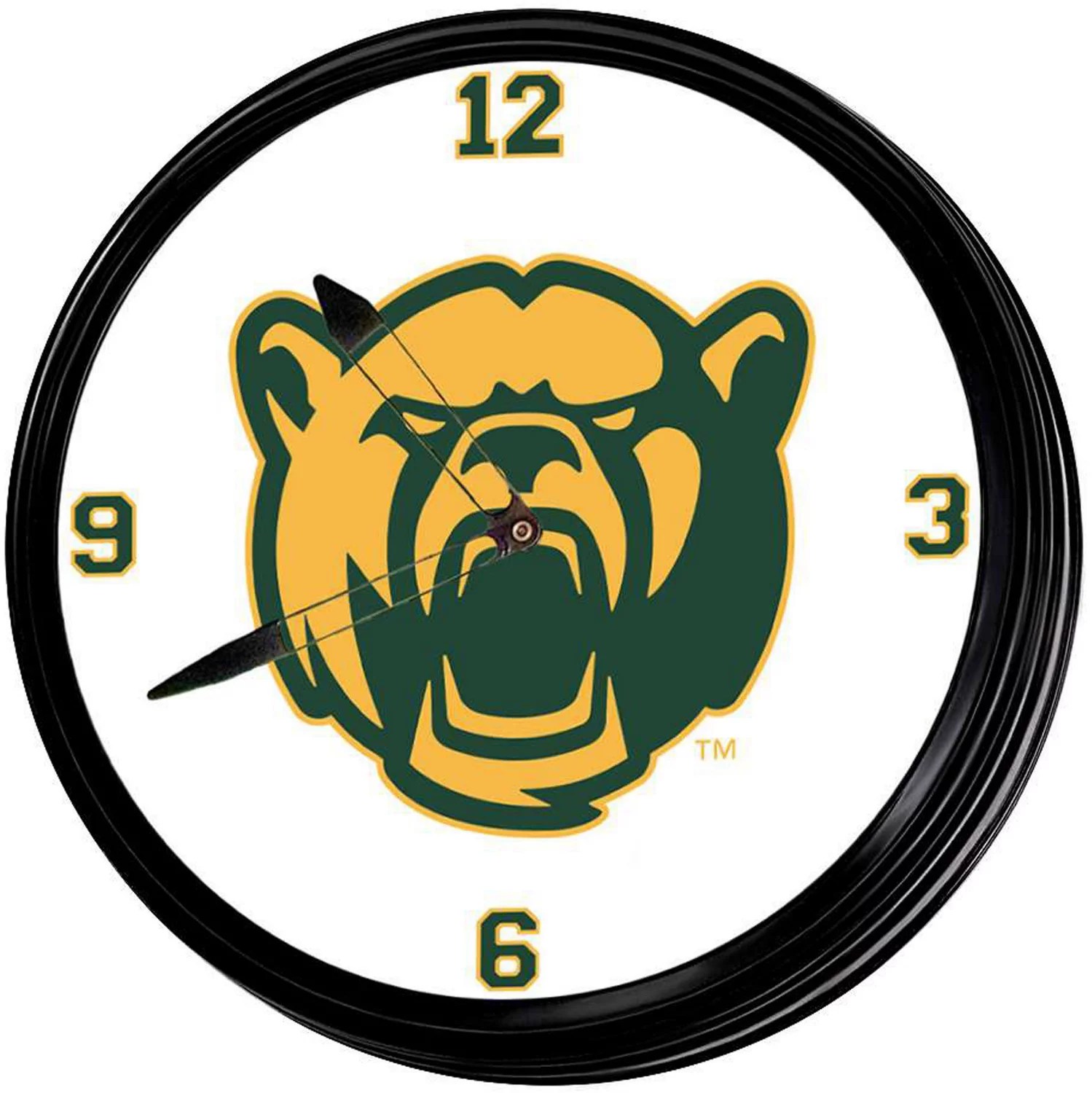 The FanBrand Baylor University Bear Logo Retro Lighted Wall Clock